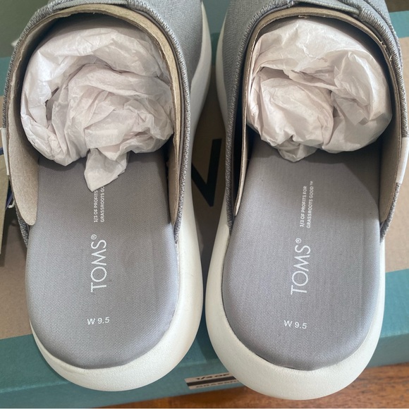 Toms Alpargata Mallow Mule Sneaker 9.5 Gray Casual Vacation Comfortable Slip On - Picture 6 of 7